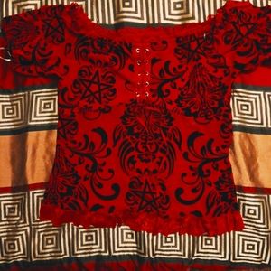 Killstar red vintage pentagram top